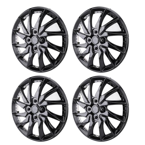 RiToEasysports Juego de 4 tapacubos de ABS de 14 pulgadas, ajuste universal para Felicia Sprint Escort, protege las ruedas y mejora el estilo (negro)