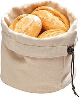 APS Beige bread bag with heat pad with ceramic balls and cotton drawstring, reusable, can also be used for rolls, eggs etc. Diameter 19.0 cm