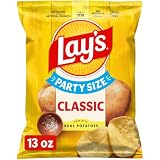 Lay's Classic Potato Chips Snacks, Gluten Free Chips, Party Size, 13oz Bag