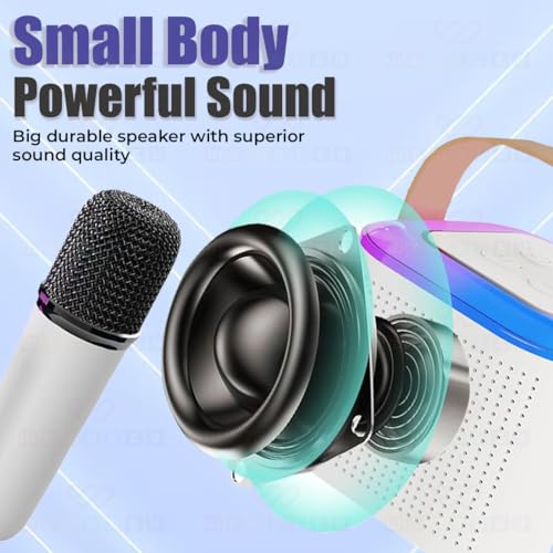 Image of Wembley Bluetooth Karaoke Set with Mic & Speaker | Fun Musical Toy for Kids for Singing | Ideal for Parties, Picnics & Travel Entertainment (White, Bucket Style)