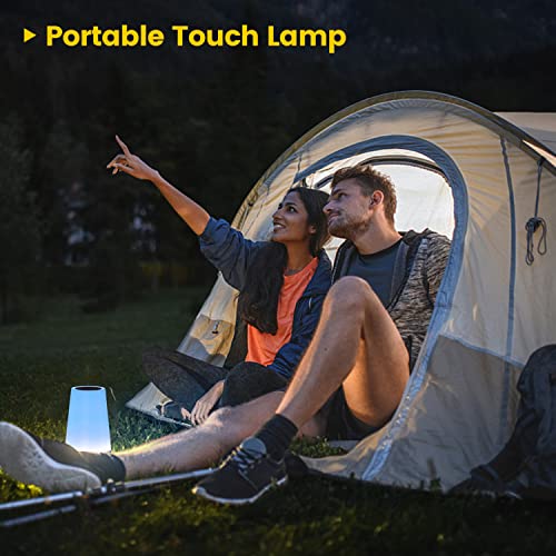 Thausdas Touch Lamp, Portable Dimmable Table Bedside Lamps For Bedroom With Quick Usb Charging Port, 5 Level Warm White Light & 13 Color Changing Rgb Night Light For Office/Hallways/Living Room #TOP6