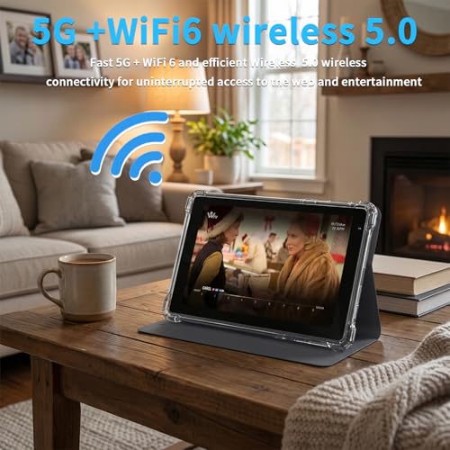 Image of 7 Inch Android Tablet with Case, 32GB ROM+ 8GB RAM Quad-Core Processor，2MP+5MP Dual Camera,5G WiFi 6, BT Computer Pc，3000mAh Battery,1024*600 IPS