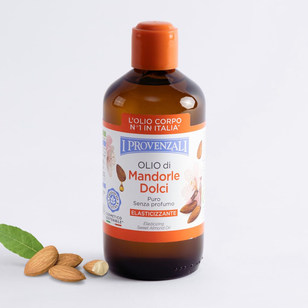 I Provenzali | Olio di Mandorle Dolci, Puro Senza Profumo, Elasticizzante, 250 ml