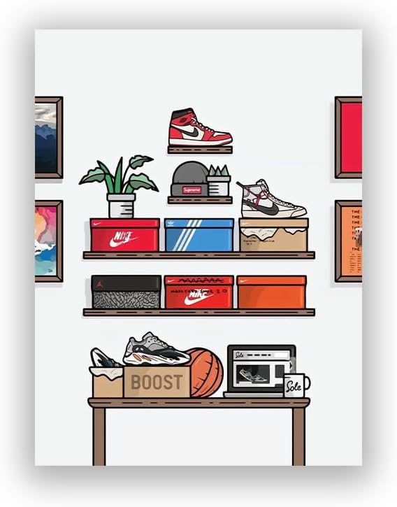 lixinxuyang - AJ Art Wall, póster de tenis - Decoración de habitación Hypebeast, póster de colección grande de zapatillas deportivas, póster de