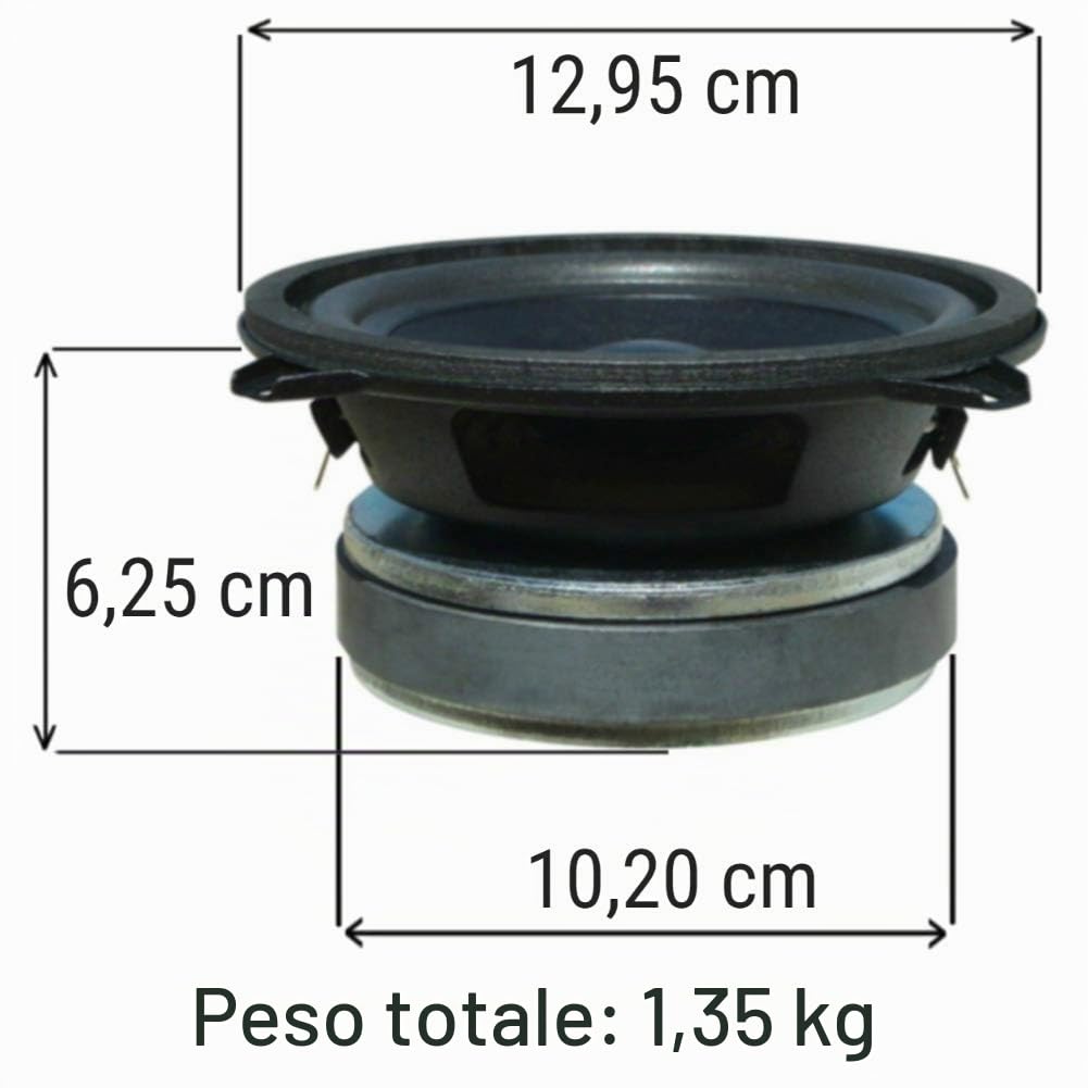1 SUBWOOFER CIARE CS130 CS 130 da 30+30 watt rms e 90+90 watt max da 5" 13,00 cm 130 mm dvc doppia bobina 4+4 ohm portiere auto o in cassa cofano bagagliaio, 1 pezzo + 5 adesivi omaggio