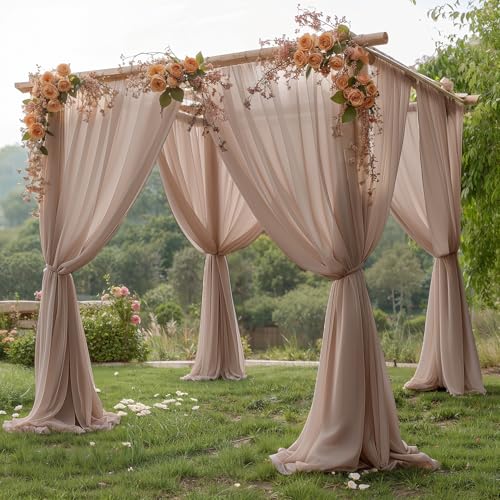 Cortinas de fondo taupe 10ft x 10ft 2 paneles de chiffon miniatura 2