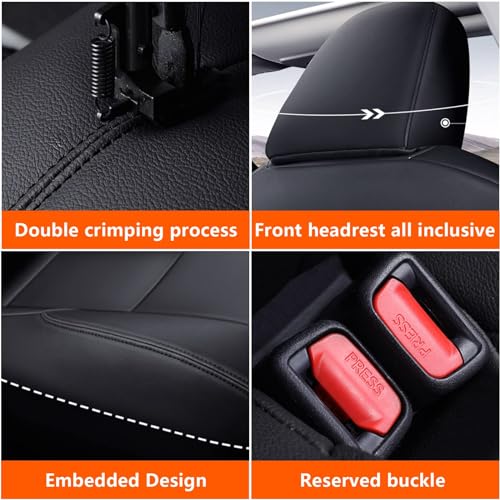 Image of AOMSAZTO Car Seat Cover Fit for Nissan Altima 2019 2020 2021 2022 2023 2024 2025 (S SV SR Platinum) Full Set Customized Faux Leather Seats Cover Black