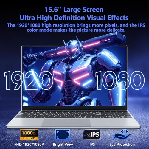 Image of 15.6 inch Laptop with Core M3-6Y30 Processor Laptop Computer 8GB RAM 256GB SSD, 180Open Lap Top, FHD 1920*1080, WiFi5, BT4.2, USB3.0, Mini HDMI, Win 11 Pro Laptop for Business Office Student