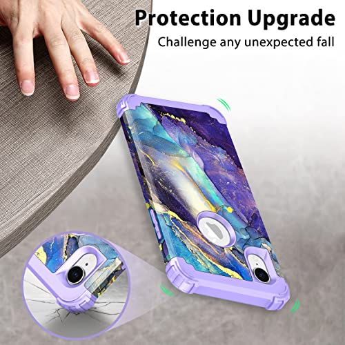 Rancase For Iphone Xr Case,Three Layer Heavy Duty Shockproof Protection Hard Plastic Bumper +Soft Silicone Rubber Protective Case For Apple Iphone Xr 6.1 Inch,Purple #TOP5