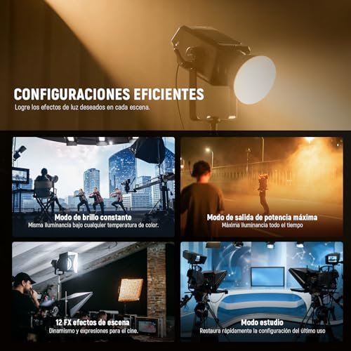 Ficha técnica NEEWER AS600B COB LED Luz Video Continua con 2.4G App Control 600W 2700K-6500K CRI96+ TLCI98+ PWM Fuente Atenuación 12 Escenas Ventilador Silencioso Bowens Mount para Transmisión Estudio - Fernando Cortés