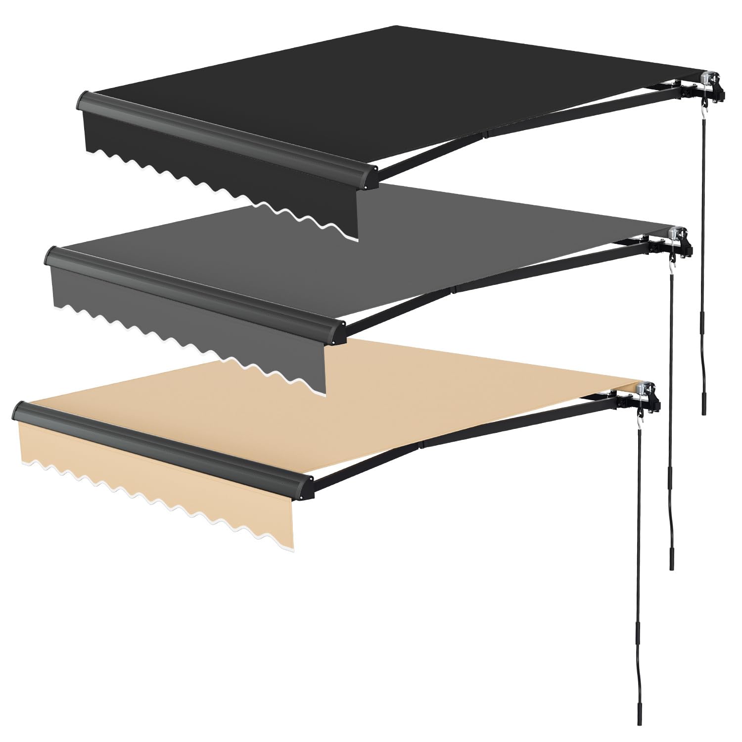 balkon elektrische markise Peviasot 300x200 cm, Gelenkarmmarkise mit Fernbedienung für und Terrasse, wetterfester Sonnenschutz mit 0-45° Neigung, inkl. Montagematerial Hellgrau Mi 9 Farbe:EDGE CRYSTAL WHITE Metal Gear Solid Delta