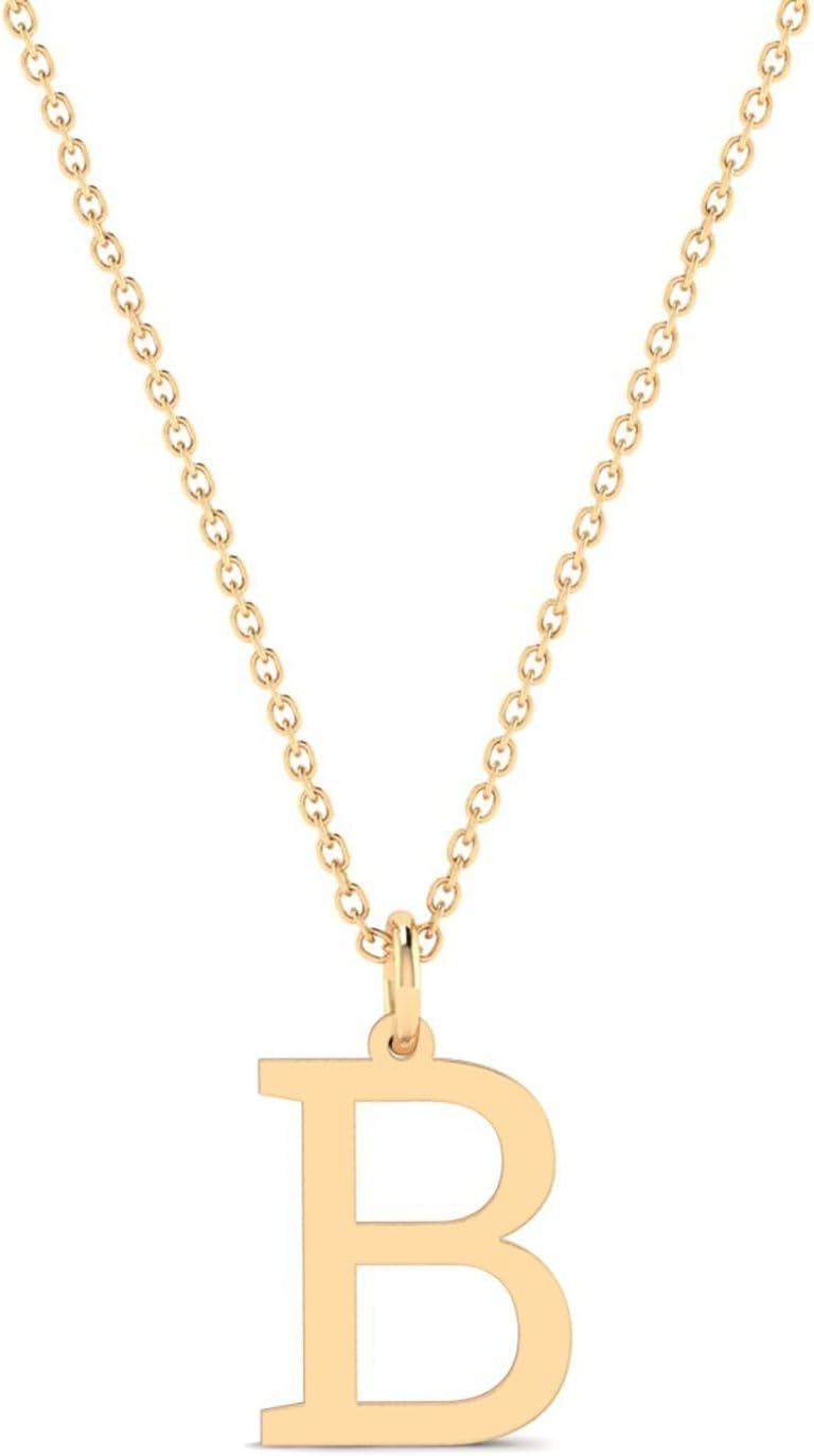 Gelin 10K Solid Gold Letter Necklace for Women