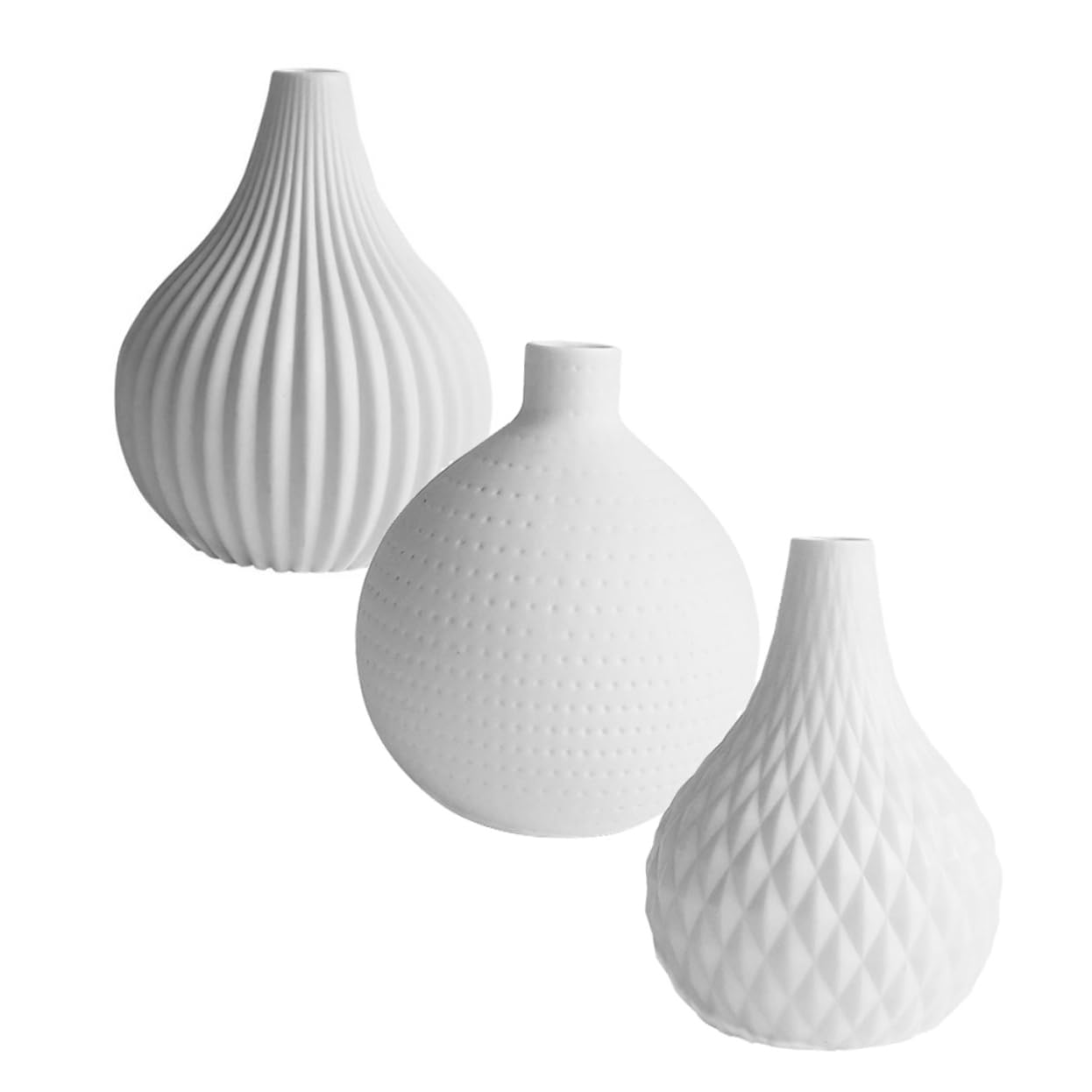 BESTOYARD 3pcs 1 Set Ceramic Vase Wooden Step Stool Flower Arrangement Vases Round Vases for Flowers Coffee Container Book Shelf Decor Office Porcelain Bottle Dining Table White Ceramics