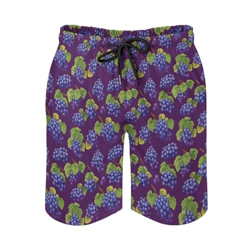 Grape Pattern Mens Swim Trunks Quick Dry Beach Swimming Shorts with Mesh Lining and Pockets3