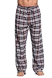 CYZ Men's 100% Cotton Super Soft Flannel Plaid Pajama Pa-RumRaisinClintonPlaid-M