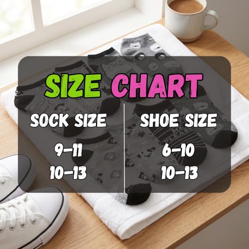 Image of Tipi Toe Women's 10 Pairs Lightweight Colorful Socks - Fun Low Cut Patterns for All-Day Comfort and Easy Everyday Style