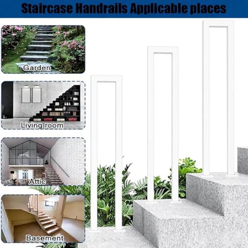 Rambarde d'escalier en U blanche 65 cm pour balcon et villa