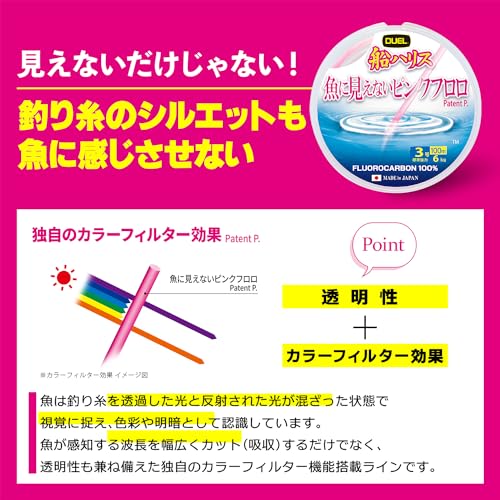 Duel Pink Floro No Seen to Fish Ship Harris 328.2 ft miniatura 4