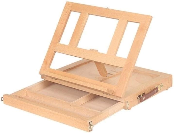 Solid Wood,Desktop Box Storage,Portable with Palette,Suitable for Children and Beginners,36 * 27 * 7.5CM (B)