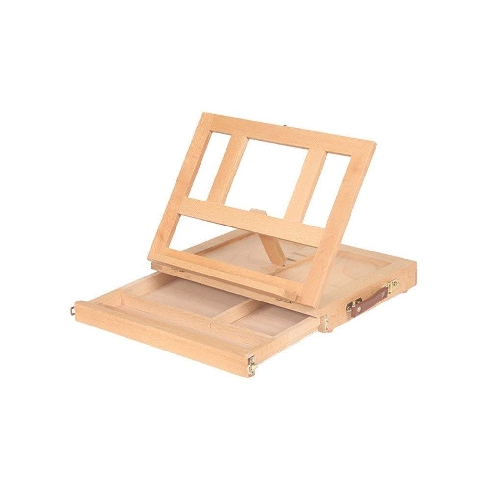 NGDFGR Easel Solideasel,Desktop Box Storage Easel,Portable Easel With Palette,Suitable For Children And Beginners,36 27 7.5Cm,