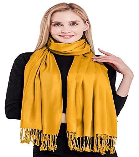 CJ Apparel Princeton Orange Halloween Pumpkin Solid Color Tassels Design Nepalese Shawl Seconds Scarf Wrap Stole Throw Head Wrap Pashmina Hand Made in Nepal New4