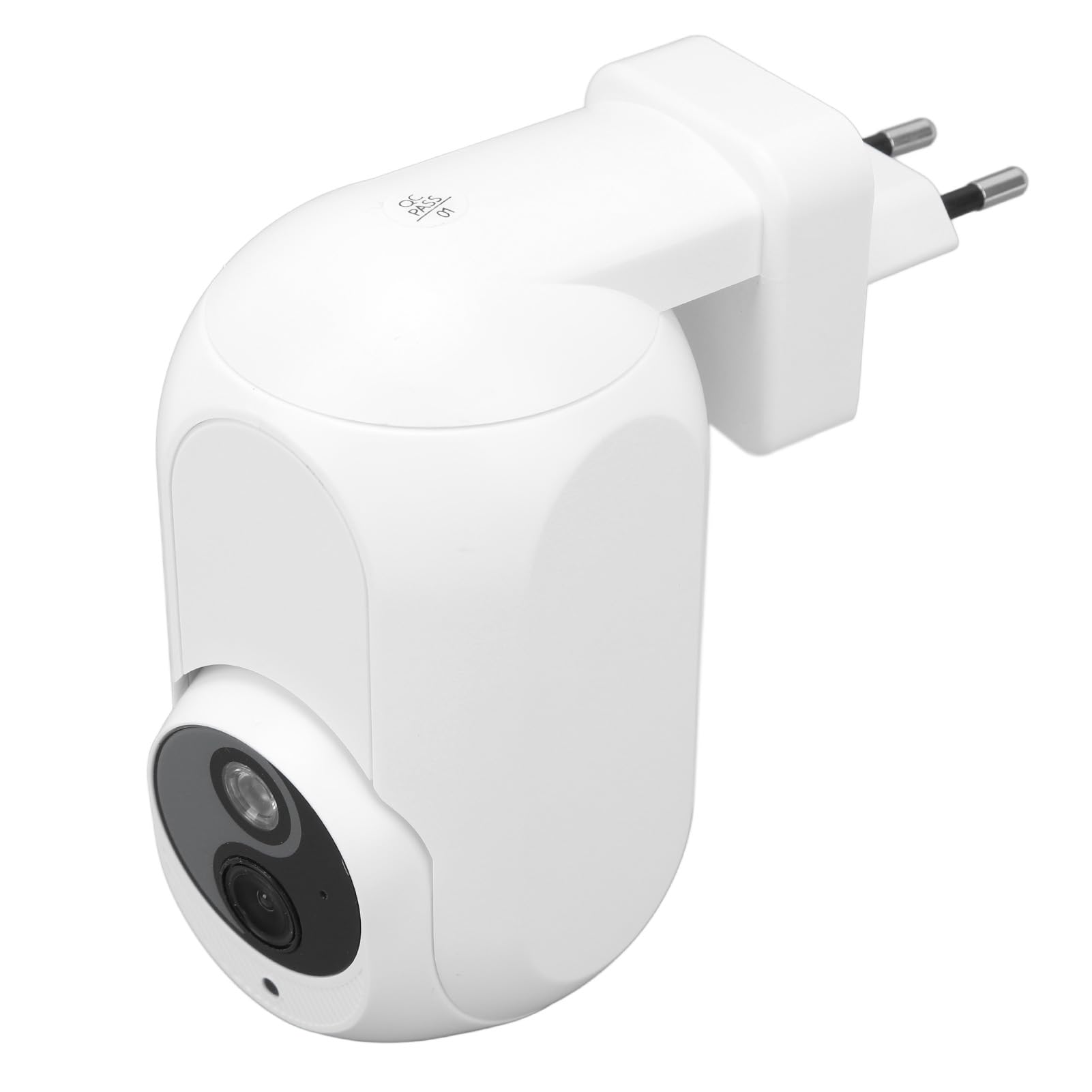 Cámara de Vigilancia, Cámara Enchufable Fuente de Luz Dual Panorámica de 360 ​​Grados 2MP para Escritorio (Enchufe de la UE)