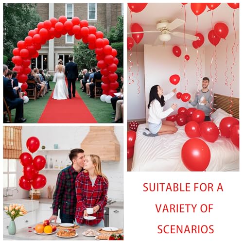 Image of Red Balloons Red Birthday Decorations 30 Pack 18 inch Round Latex Balloons for Wedding Anniversary Birthday Valentine's 4th of July Independence Memorial Day Patriotic Party Decorations