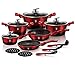 BerlingerHaus 15-teiliges Granit Kochtopfset Topfset Metallic Burgundy BH-1632N