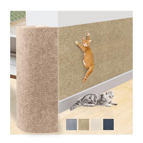 Kratzmatte für Katzen, 250 x 40 cm, Selbstklebende Teppichmatte, zuschneidbar, Kratz-Möbelschutz, Ersatz für Kratzbaum, Regale, Couch, Möbel, DIY-Schutz