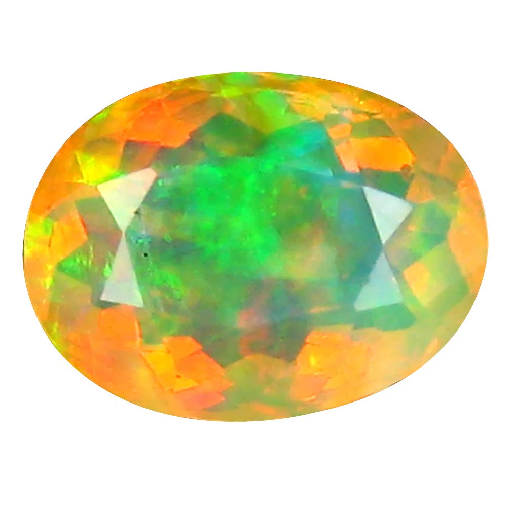 Opale arc-en-ciel véritable brute taillée ovale 10x8mm non chauffée