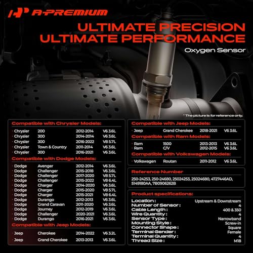 Sensor de Oxígeno A-Premium 4 Piezas Compatible Jeep y Dodge miniatura 2