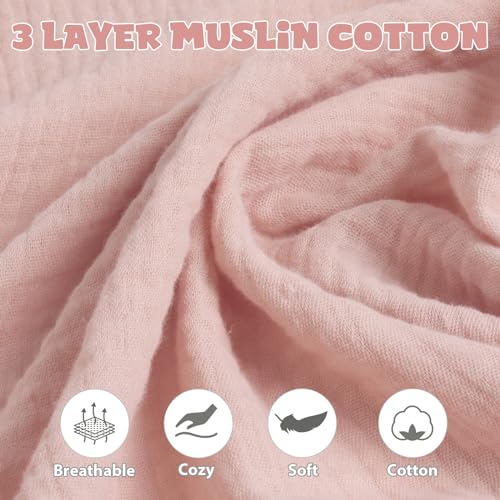 Image of Muslin Car Seat Cover for Babies, Multi-use Nursing Cover, Breathable Infant Car Seat Canopy for Newborn (Pink)