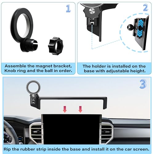 Image of Car Phone Holder for 2022-2026 Toyota Tundra /2023-2026 Sequoia Accessories | 14-inch Screen Clip-On MagSafe Strong Magnetic Cell Phone Mount, 360 Rotatable Hands-Free Holder,Not Block Air Vents