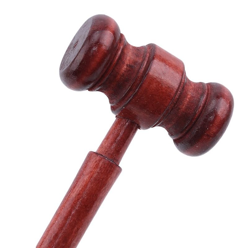 Azonee Wooden Toy Auction Hammer, Lawyer Judge Hand Hammer, 4 Pcs Mini Wooden Judge Hammer - Courtroom Prop & Costume Accessories for Auctions
