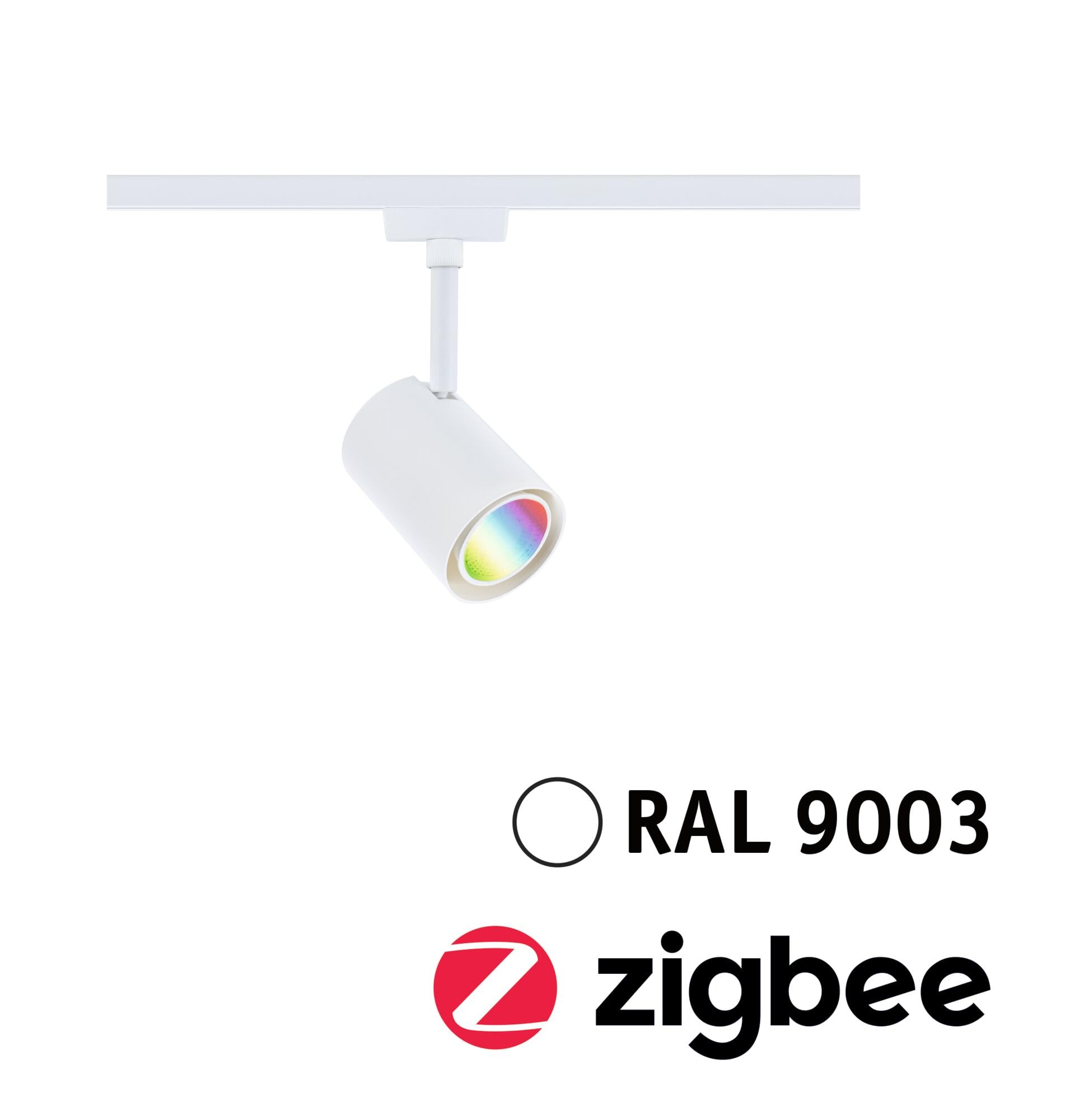 Paulmann 95663 URail Schienenspot Luxe Smart Home Zigbee RGBW GU10 4,8W dimmbar 230V Signalweiß Schienensystem