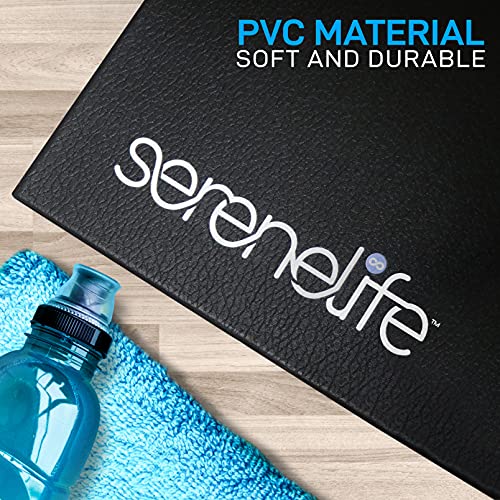 Serenelife Premium Portable Fitness Exercise Mat - 36" X 72" Non-Slip Gym Training Equipment Floor Protection - Yoga, Workout, Jump Rope - For Bigger Treadmill, Elliptical, Bike, Bench, Power Rack #TOP2