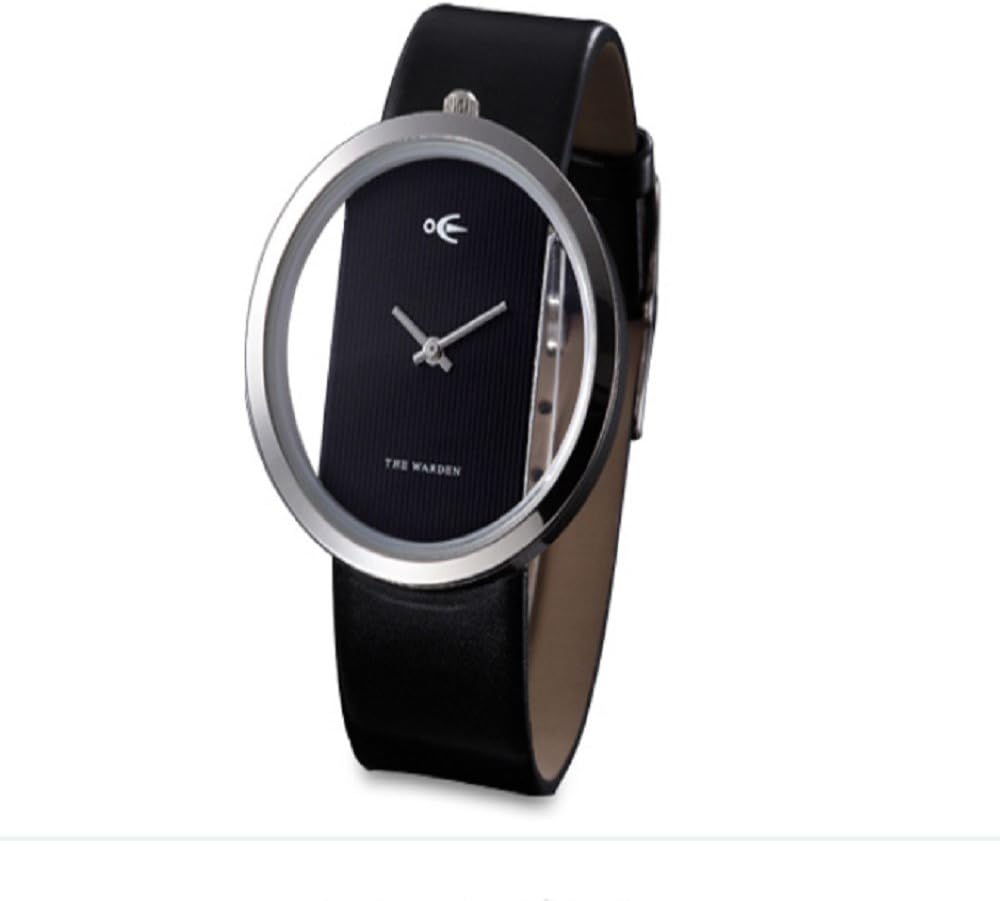 Men and Women Couple Watches Creative Concept [European and American Fashion] Student Electronics Pu Waterproof Fashion Wristwatch-B