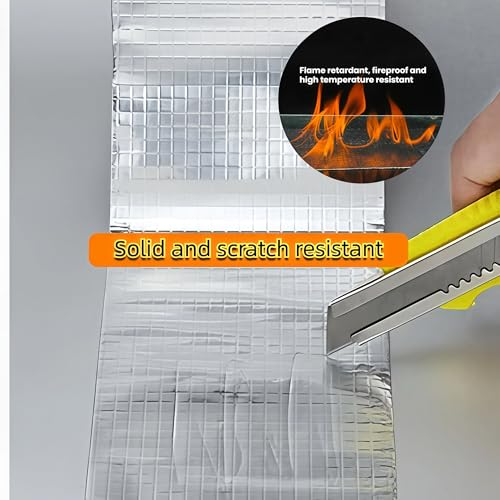 Image of Super Waterproof and Corrosion-Resistant Butyl Aluminum Tape for Repairing Leaks in Windows, Roofs, Kitchen Pipes, and for Multi-Purpose Repairs on Metal Waterproofing Boards and RV,2inch x 16.5ft