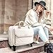 Arcoyard Rolling Briefcase for Women with 4 Spinner Wheels and Telescopic Extendable Handle, Laptop Bag with Wheels, Roller Computer Bag for Work Travel Carry On Luggage, TSA Friendly Design, Beige