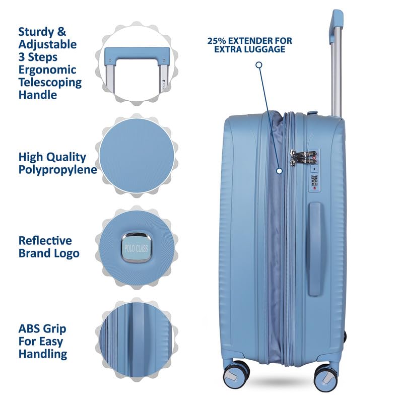 Image of Polo Class 2Pc Set Trolley Bags (20 /28 inch) - Light Grey