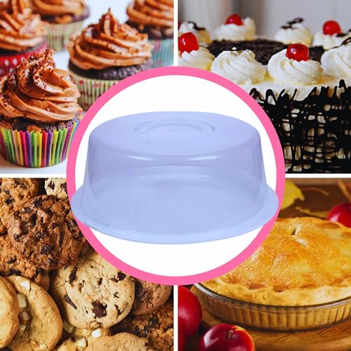 Boss Class 4) Reusable Plastic Cake Container With Lid, 12X4.75 Inch Clear Transparent Pies Keeper Pastry Dome Carrier Dessert Presentation Home Kitchen Gift Food Organizer & Custom Storage Carrier thumb #4