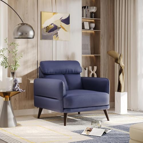 Image of Wakefit Sofa Set | 5 Year Warranty | Sofa 1 Seater, 1 Seater Sofa for Living Room, Wooden Sofa Set, Single Seater - Azores(Robin : Blue)
