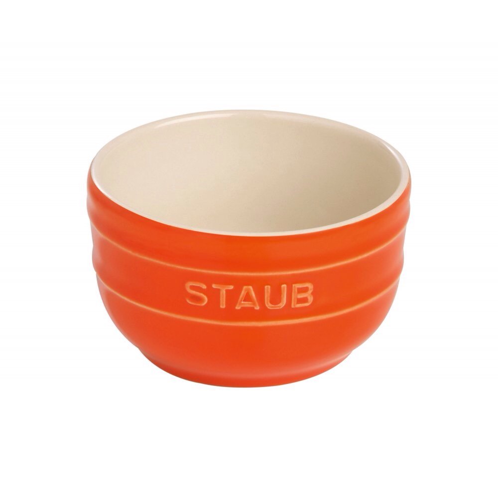 Staub Set of Two Orange Ceramic Ramekins