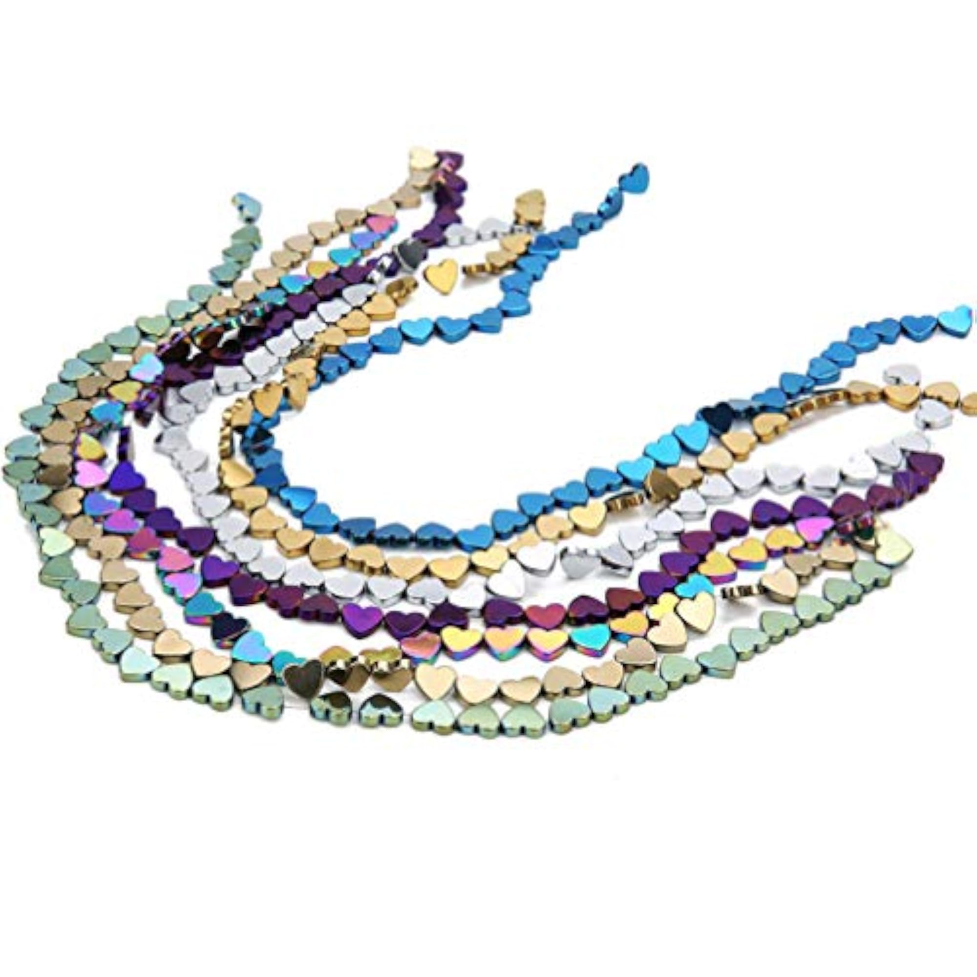 50 Pcs Hollow Heart Love Shaped Stone Beads