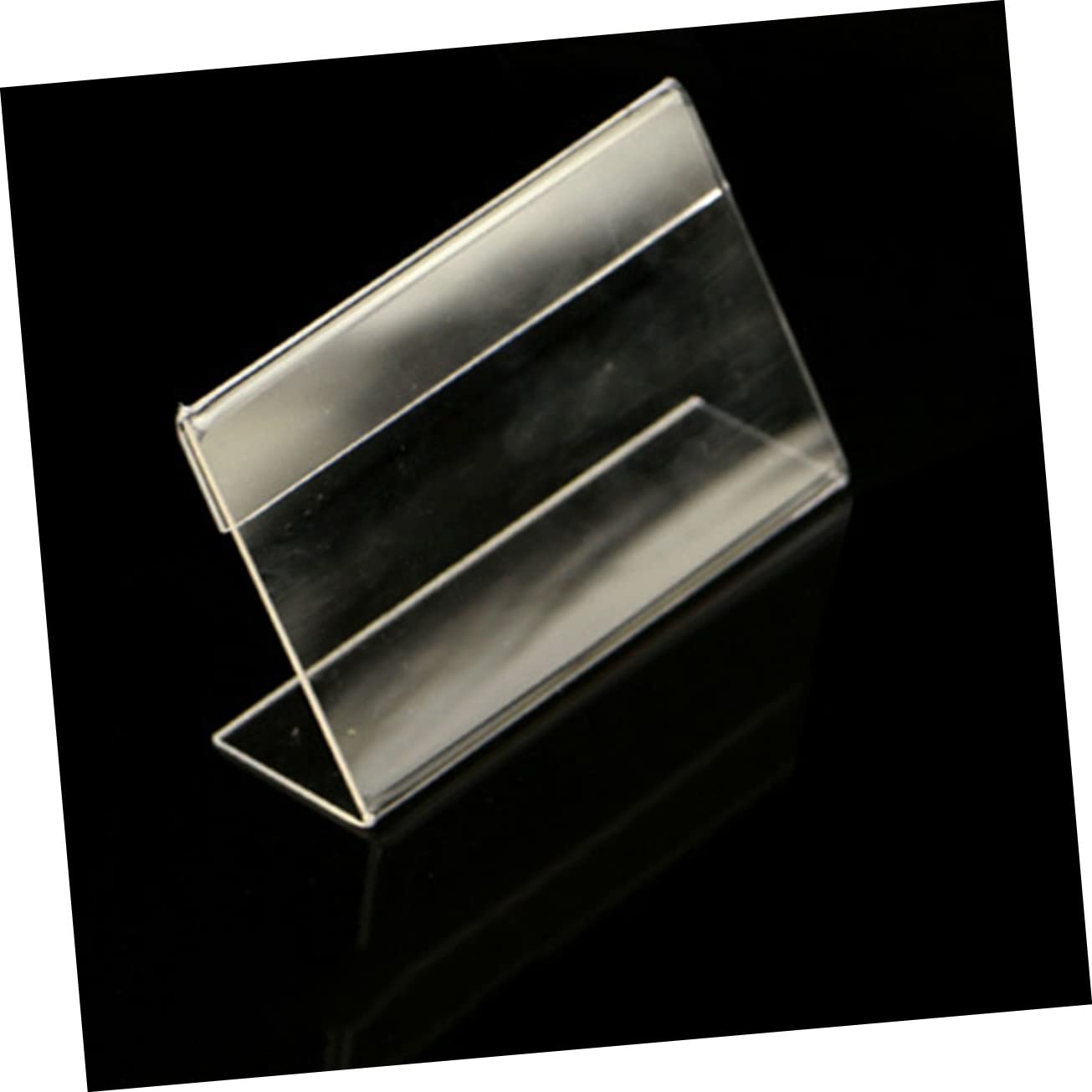 SHINEOFI 200 Piezas titulares de letreros en forma de l tarjetero card holder soporte de menú de acrílico expositor de mesa estante de exhibicion estantes de exhibición expositor inclinado