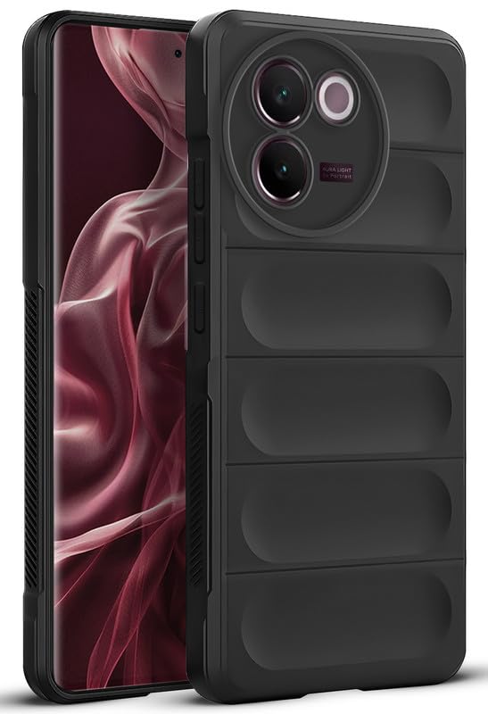 Mr. CaseLiquid Silicone Case for Vivo V30e 5G | Comfort Grip Soft Touch Matte TPU | - Black