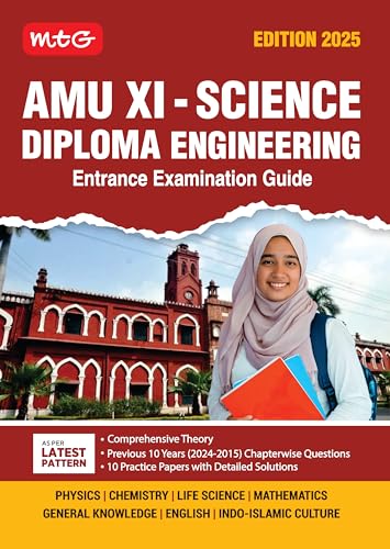 Image of MTG AMU Class 11 Science - Diploma Engineering Entrance Examination Guide For 2025 Exam with 10 Previous Years Chapterwise Questions Papers (PYQs) | 10 Practice Papers with Detailed Solutions