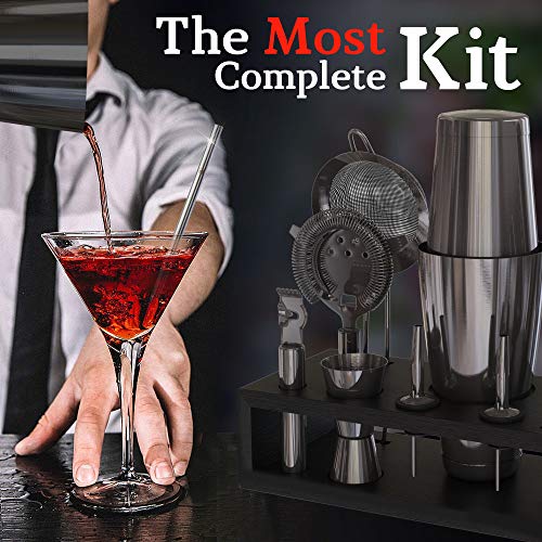 13-Piece Boston Cocktail Shaker Bar Set Gunmetal Plated Bartender Kit Cocktail Shaker Set Black Cocktail Kit With Mixology Bartender Kit Bar Accessories Bartending Kit Cocktail Set With Shaker #TOP3