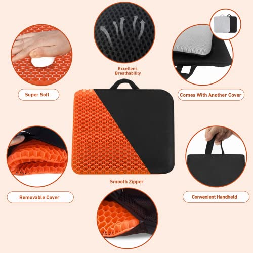 Xsiuyu Extra-Large Gel Seat Cushion, Breathable Honeycomb Design Chair Cushions, Tailbone Pain Relief Egg Seat Cushion Butt Pillow, Chair Cushion For Office Chair Car Wheelchair Home Desk Chair #TOP3