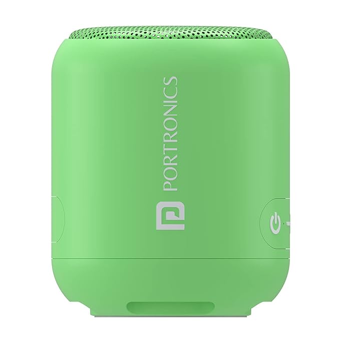 Portronics SoundDrum 1 10W TWS Portable Bluetooth 5.3 Speaker with Powerful Bass, Type C Charging Cable Included(Green)